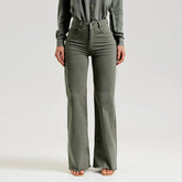 Jean slim stretch uni évasé effiloché